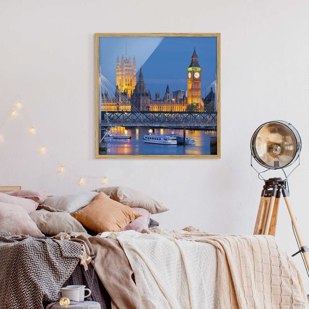 Wandbilder Architektur & Skyline Big Ben und Westminster Palace in London bei Nacht