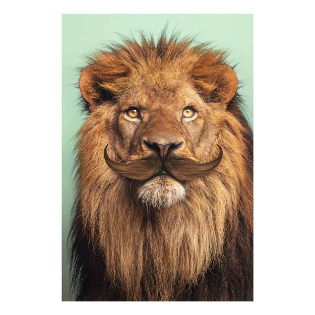Glasbilder Tiere Löwe mit Bart