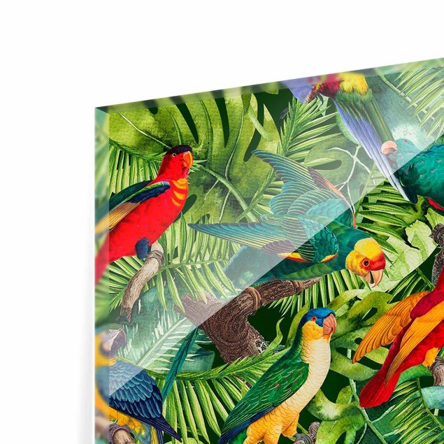 Andrea Haase Bilder Bunte Collage - Papageien im Dschungel