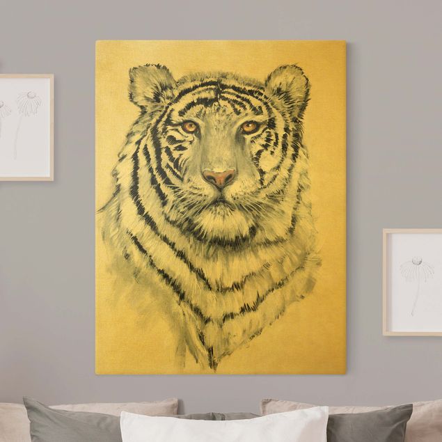 Tierbilder Leinwand Portrait Weißer Tiger I