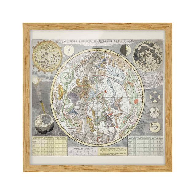 Wandbilder Weltkarten Vintage Antike Sternenkarte
