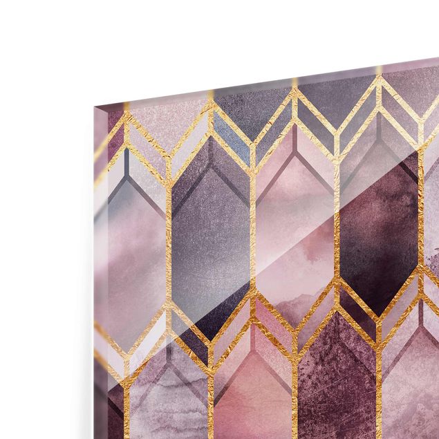 Fredriksson Bilder Glasmalerei geometrisch Rosé Gold