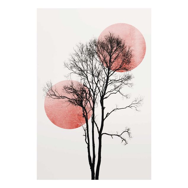 Wandbilder Kunstdrucke Baum im Nachthimmel