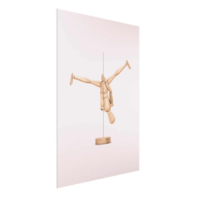 Wandbilder Sport Poledance mit Holzfigur