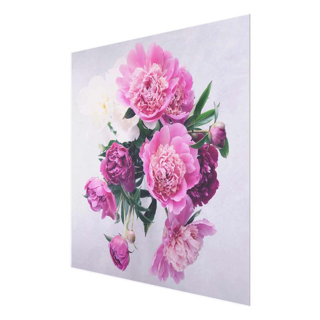 Wandbilder Blumen Pfingstrosen Shabby Rosa Weiß