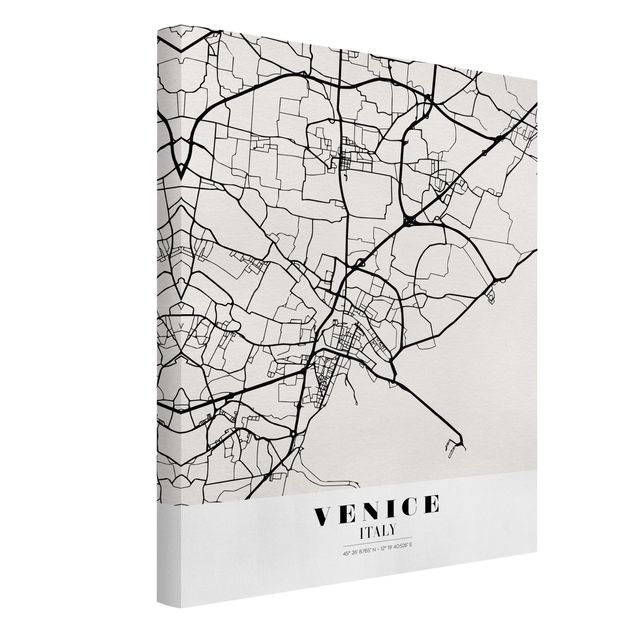 Leinwandbilder Sprüche Stadtplan Venice - Klassik