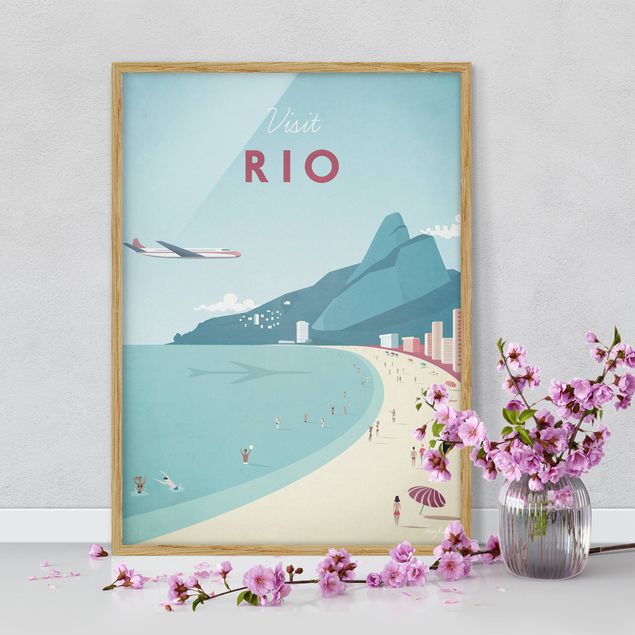 Gerahmte Bilder Strände Reiseposter - Rio de Janeiro