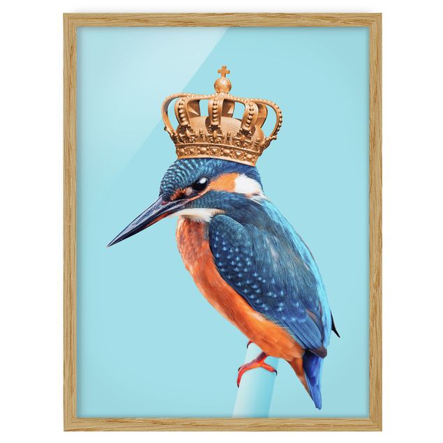 Wandbilder Modern Eisvogel mit Krone