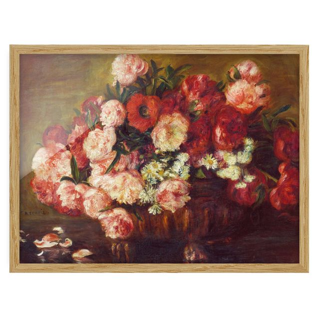 gerahmte Blumenbilder Auguste Renoir - Stillleben mit Pfingstrosen