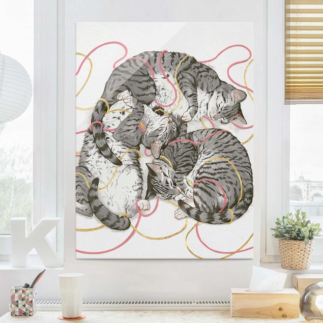 Wandbilder Illustration Graue Katzen Malerei