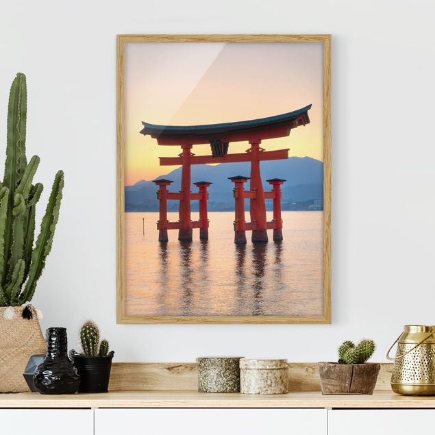 Wandbilder Berge Torii am Itsukushima