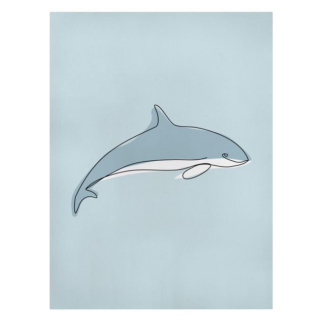 Leinwandbilder Tiere Delfin Line Art