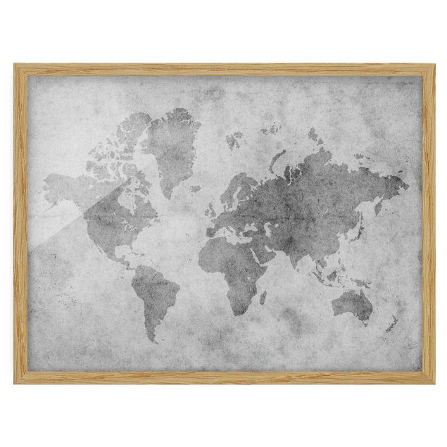 Weltkarten mit Rahmen Vintage Weltkarte II
