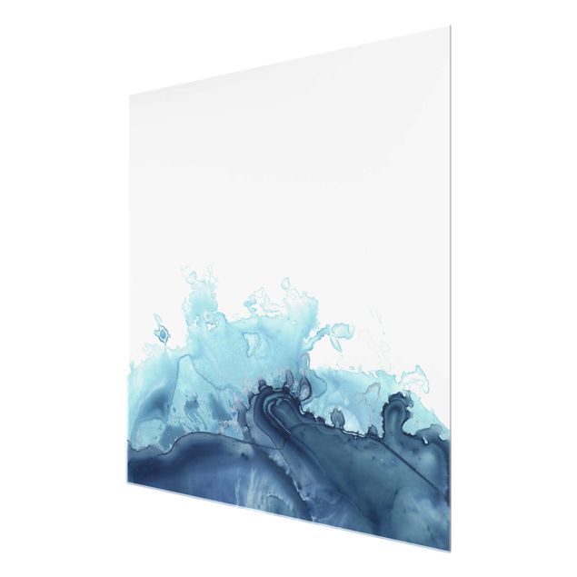 Wandbilder Welle Aquarell Blau I