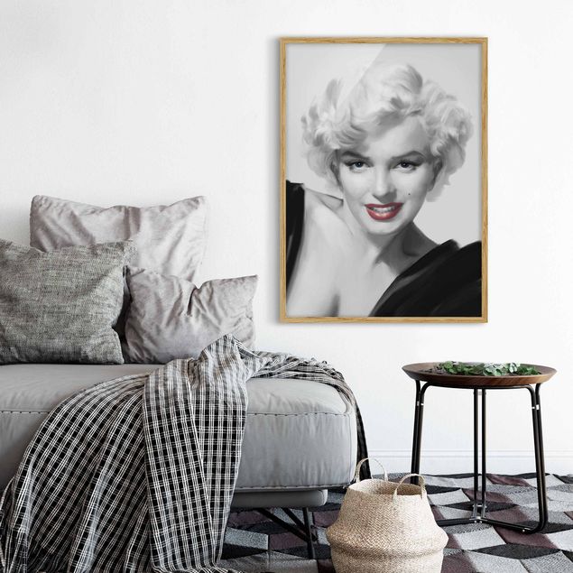 Gerahmte Bilder Vintage Marilyn auf Sofa