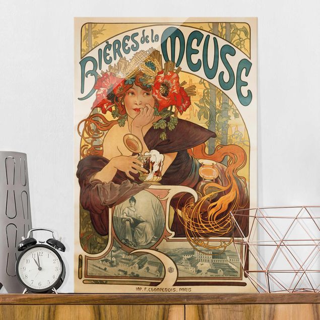 Alfons Mucha Kunstdrucke Alfons Mucha - Plakat für La Meuse Bier