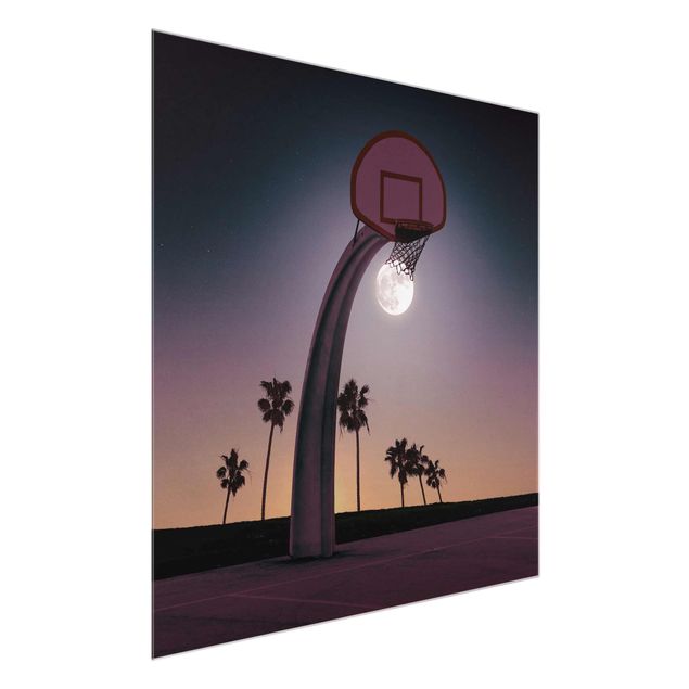 Wandbilder Modern Basketball mit Mond