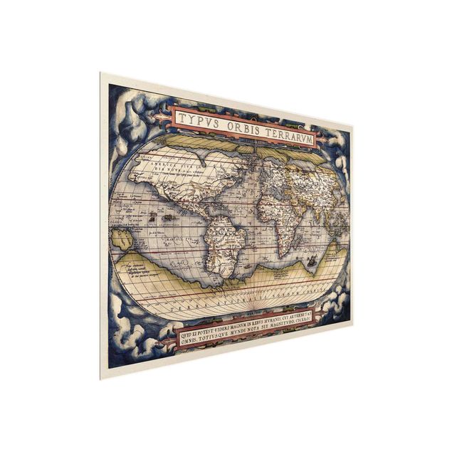 Wandbilder Retro Historische Weltkarte Typus Orbis Terrarum