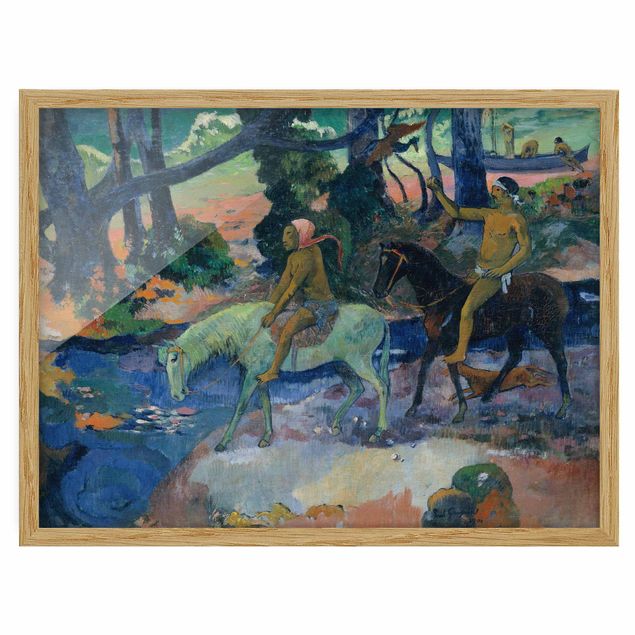 Gerahmte Bilder Tiere Paul Gauguin - Die Flucht