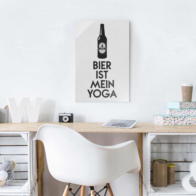 Glasbilder Sprüche Bier Ist Mein Yoga
