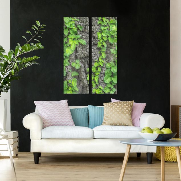 Wandbilder Bäume Efeuranken Baumrinde