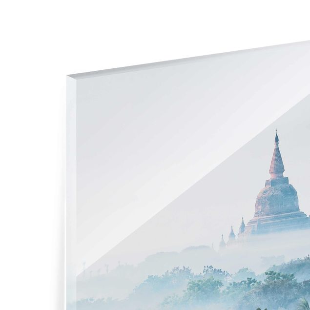 Wandbilder Architektur & Skyline Morgennebel über dem Dschungel von Bagan