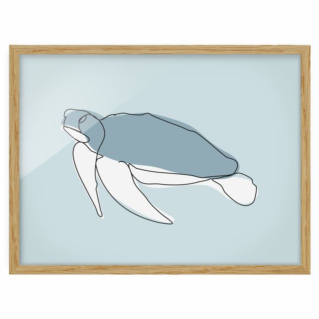 Wandbilder Modern Schildkröte Line Art