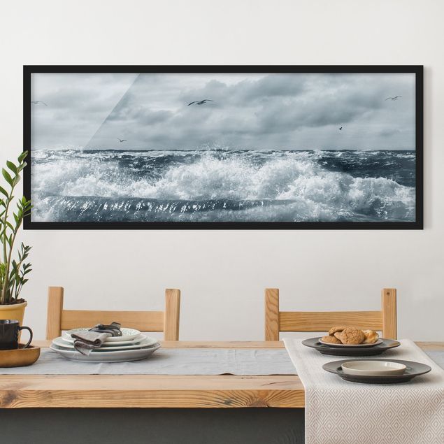 Strandbilder mit Rahmen No.YK6 Lebendige Nordsee