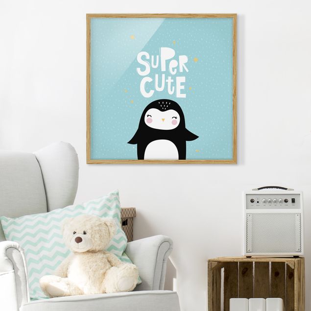 Bilderrahmen mit Sprüchen Super Cute Pinguin
