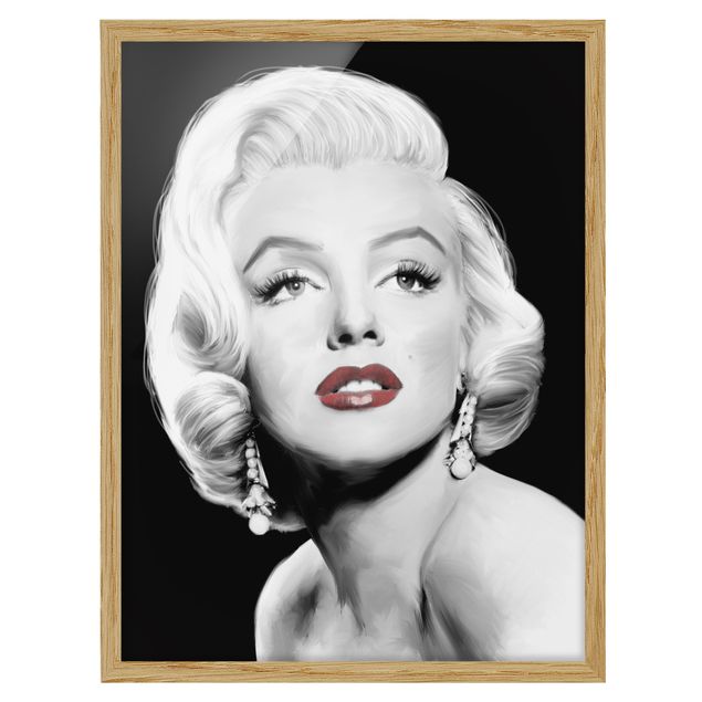Wandbilder Portrait Marilyn mit Ohrschmuck