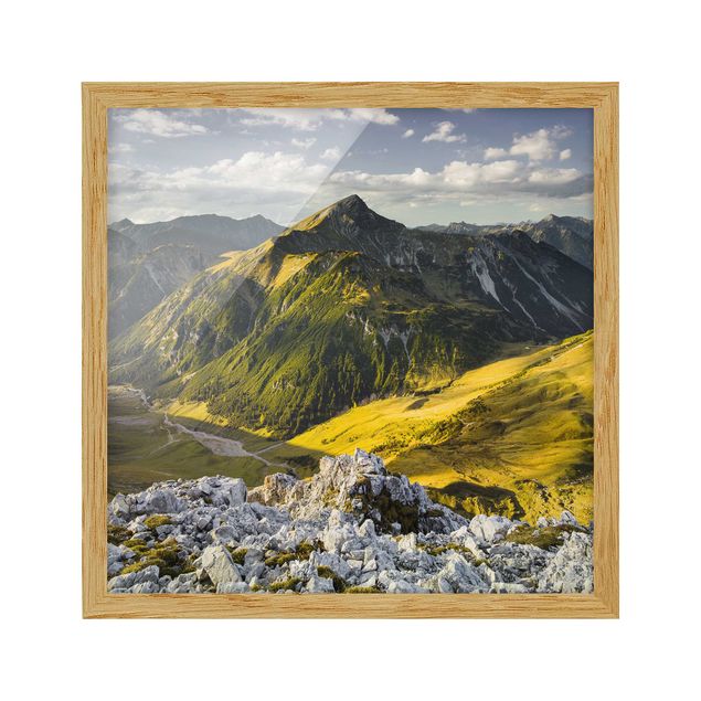 Gerahmte Bilder Landschaften Berge und Tal der Lechtaler Alpen in Tirol