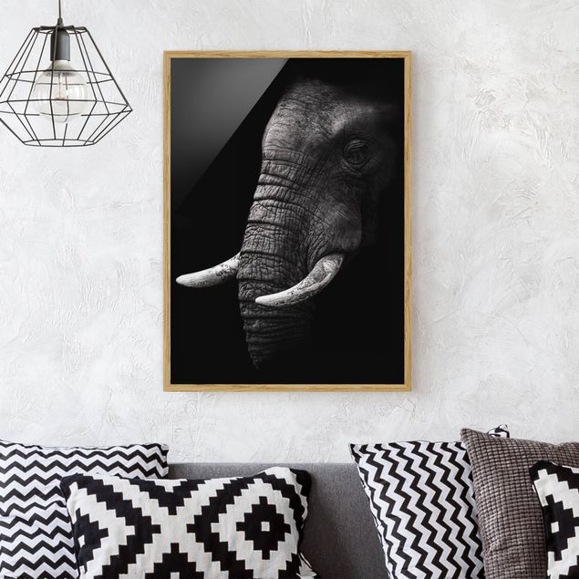 Küchen Deko Dunkles Elefanten Portrait