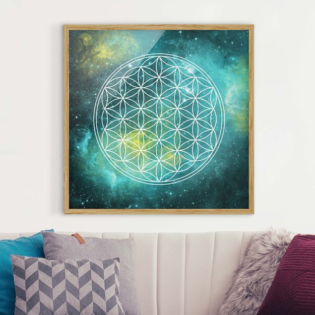 Wandbilder Mandalas Blume des Lebens im Licht der Sterne