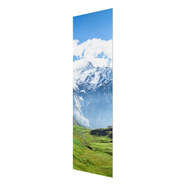 Glasbilder Natur Schweizer Alpenpanorama