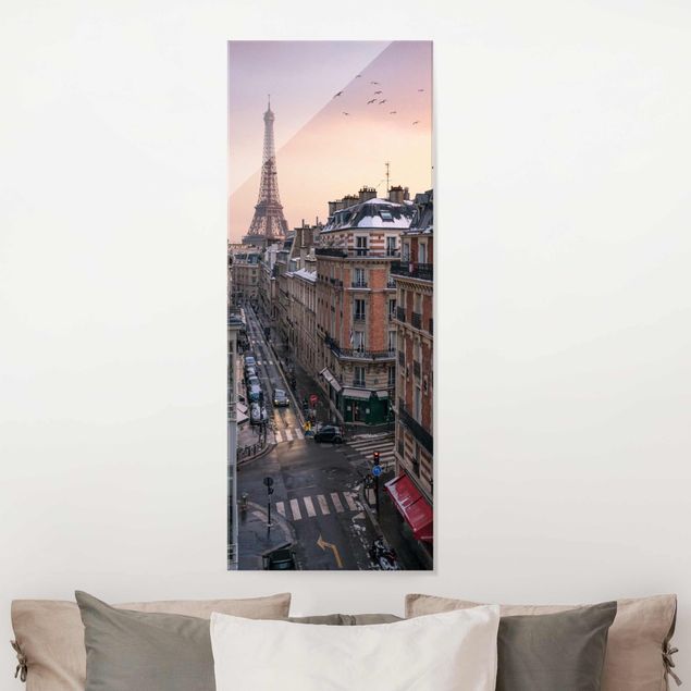 Wanddeko Küche Eiffelturm bei Sonnenuntergang