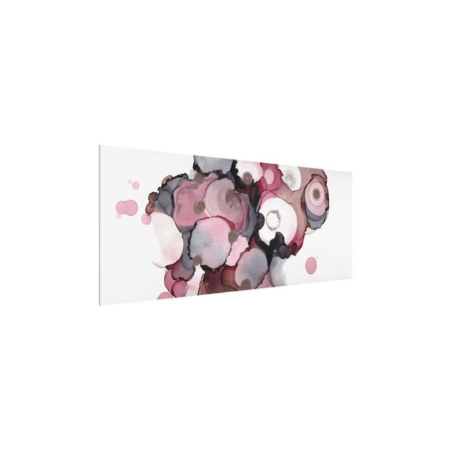 Wandbilder Abstrakt Pink-Beige Tropfen mit Roségold