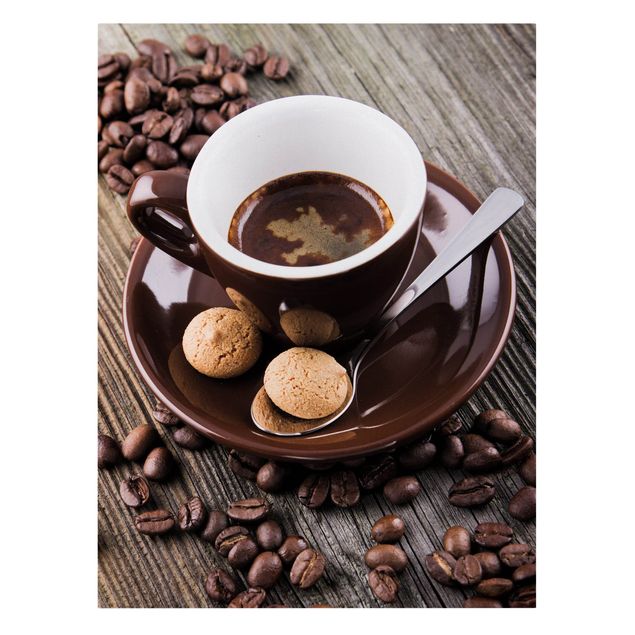 Cafe Bilder auf Leinwand Kaffeetasse mit Kaffeebohnen