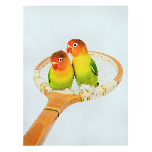 Wandbilder Kunstdrucke Tennis mit Vögeln