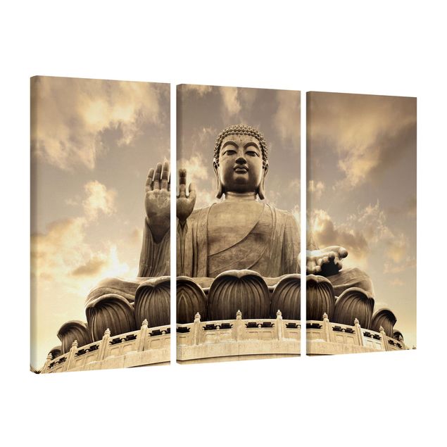 Wandbilder Spirituell Großer Buddha sepia