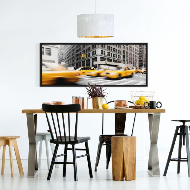 schwarz-weiß Bilder mit Rahmen Rasantes New York