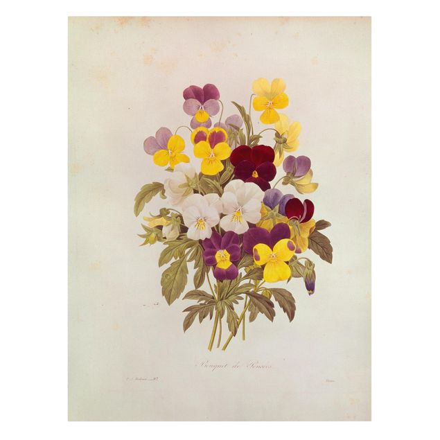 Wandbilder Blumen Pierre Joseph Redouté - Ein Bund von Stiefmütterchen