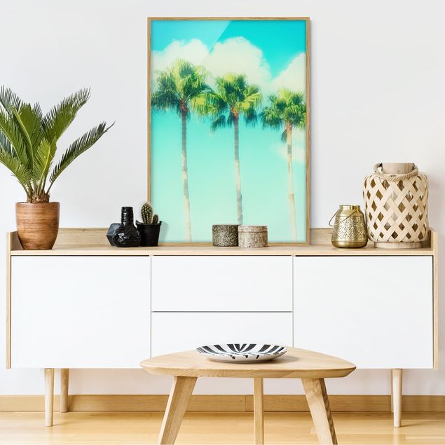 Wandbilder Landschaften Palmen vor Himmel Blau