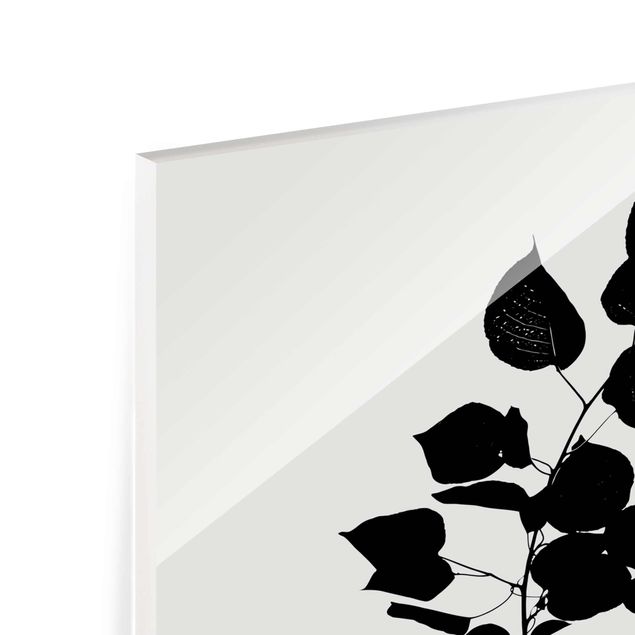 Kubistika Kunstdrucke Grafische Pflanzenwelt - Schwarze Blätter