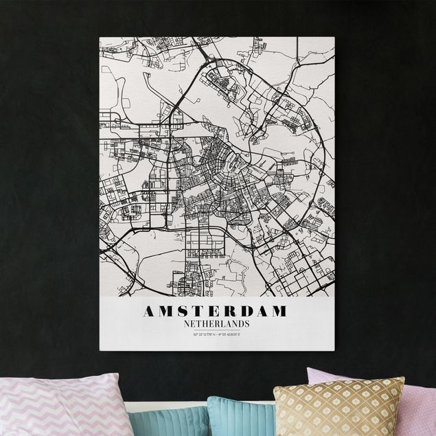 Küchen Deko Stadtplan Amsterdam - Klassik