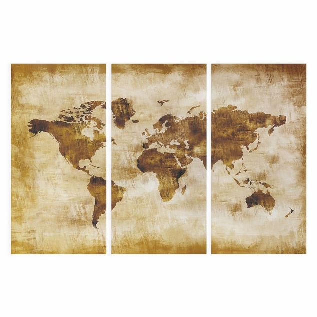 Wandbilder Braun Map of the world