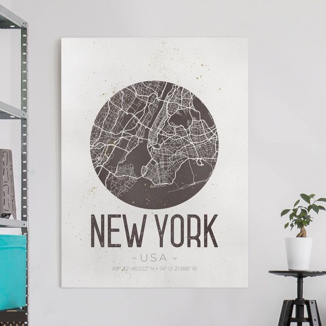 Küche Dekoration Stadtplan New York - Retro