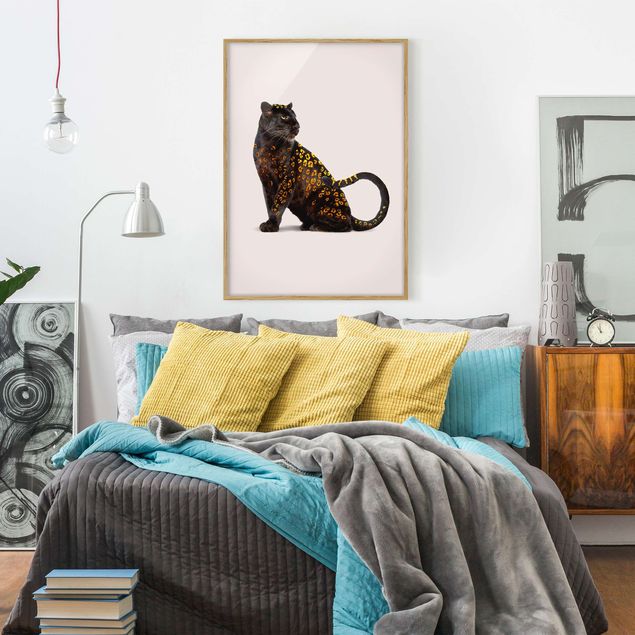 Wandbilder Kunstdrucke Goldener Panther