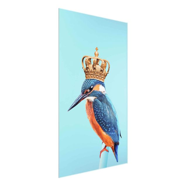 Wandbilder Kunstdrucke Eisvogel mit Krone