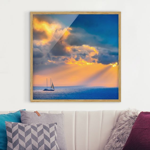 Strandbilder mit Rahmen Sailing the Horizon