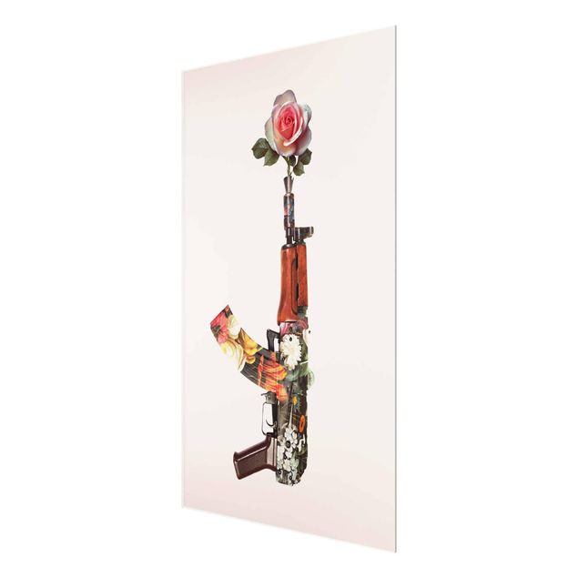 Wandbilder Blumen Waffe mit Rose
